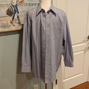 Mens Brooks Brothers • Striped Button Down Dress Shirt • Sz 17-2/3